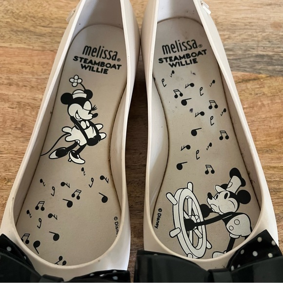 Mini Melissa Disney Mickey & Minnie Mouse  Black Flat Size 6 - Picture 11 of 15